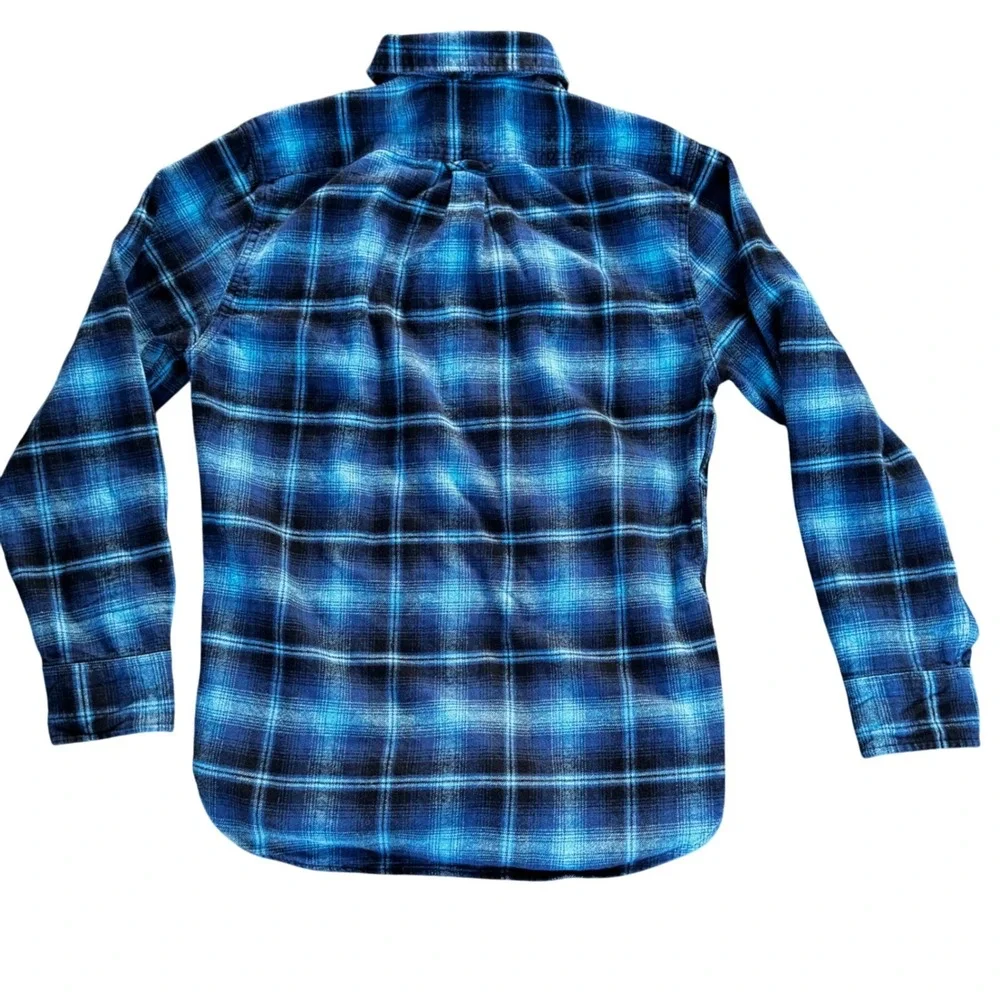 Mens Jachs Heritage Soft Flannel Shirt Blue Plaid Long Sleeve Button Up‎ Casual